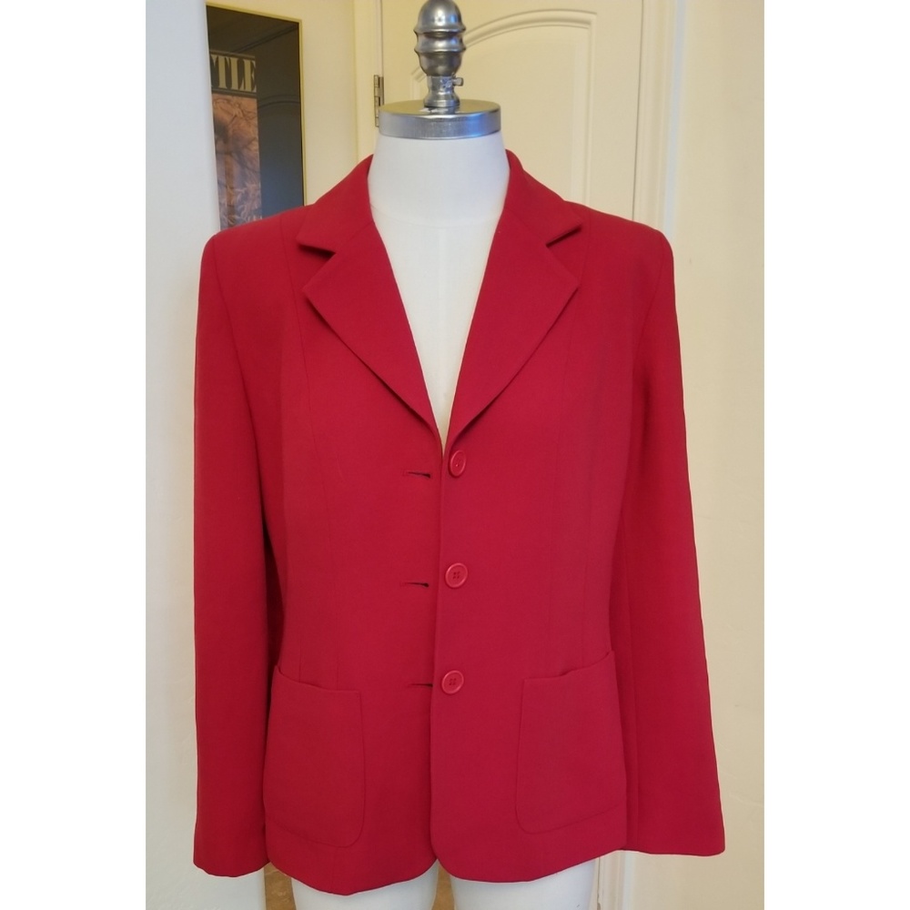 I.N.C. red blazer sz 6 poly acetate euc